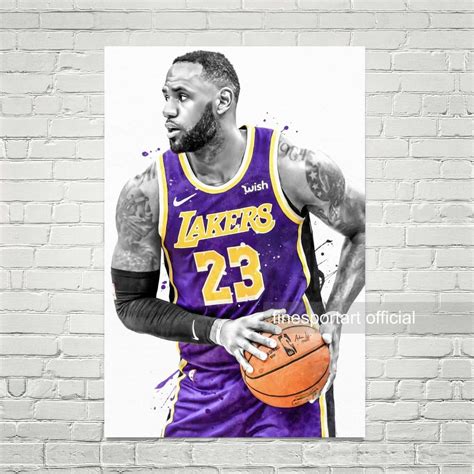 Lebron James Los Angeles Poster Canvas Basketball Print Sports Wall