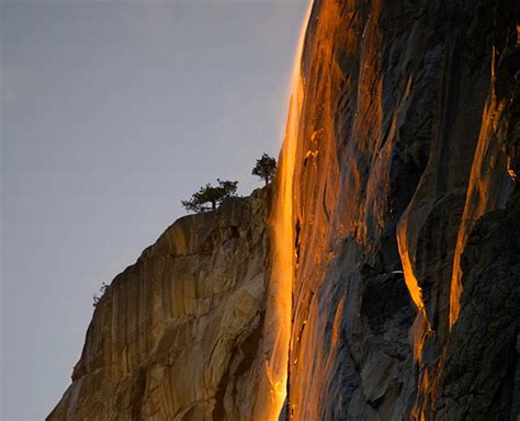 In Yosemite A Waterfall That Glows Like Molten Lava Page 1