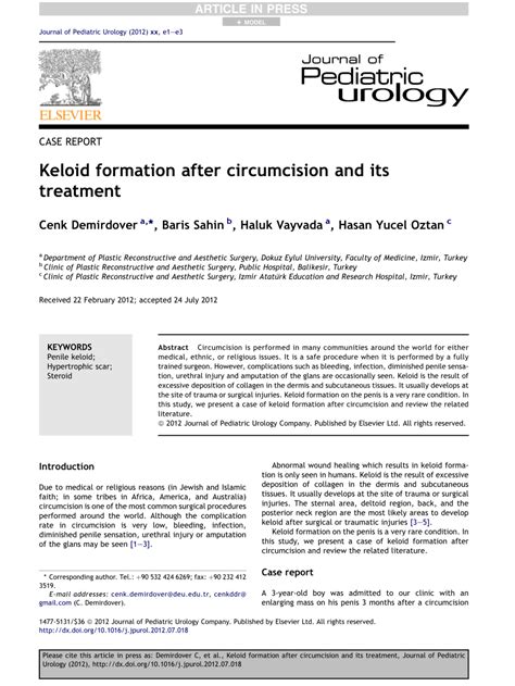 Pdf Keloid Formation After Circumcision And Its Treatment