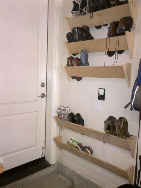 Shop garage cabinets & storage systems at very affordable price. Amazing Garage Shoe Storage Ideas #13 Homemade Shoe Rack ...