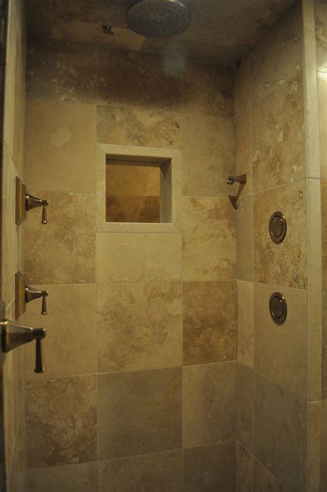 Some days ago, we try to collected images to find brilliant below are 6 top images from 17 best pictures collection of travertine bathrooms photo in high resolution. shower | Shower tile, Travertine tile bathroom, Shower remodel
