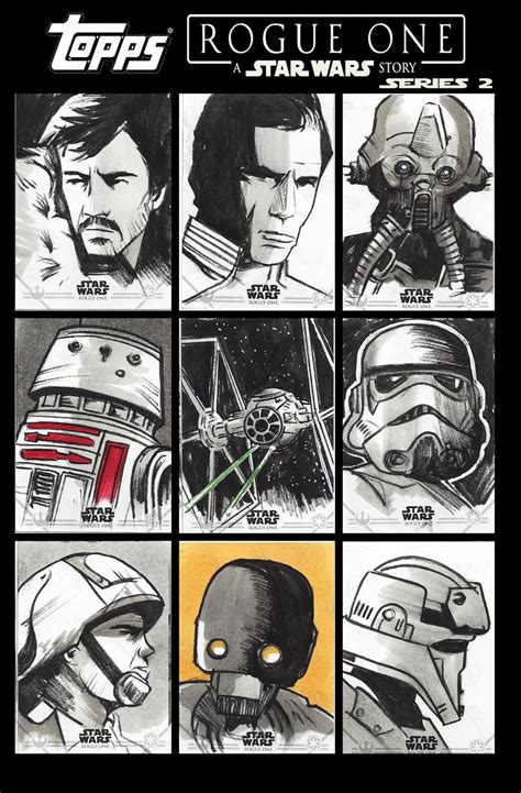 Cartoon Caveman Star Wars Rogue One Series 2 Sketch Cards