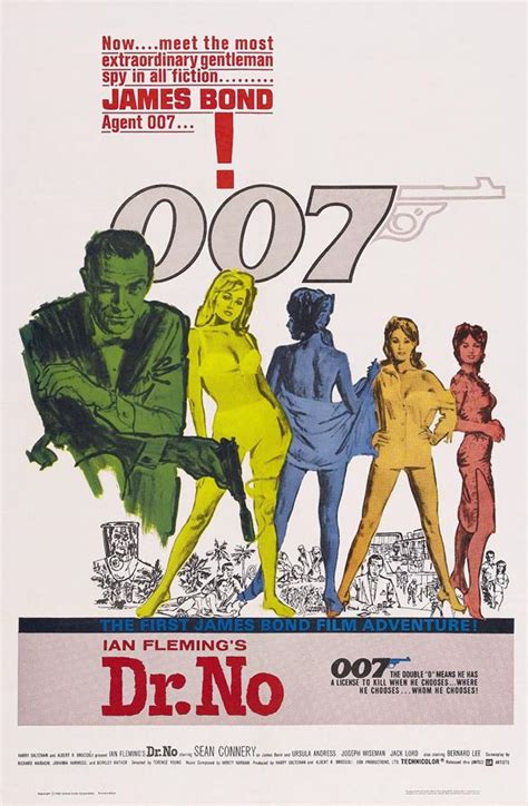 James Bond Dr No 007 Movie Poster Canvas The Uk Art Depot Shop