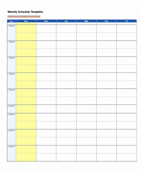 Work Schedule Template Weekly Inspirational Work Schedule 14 Free Pdf