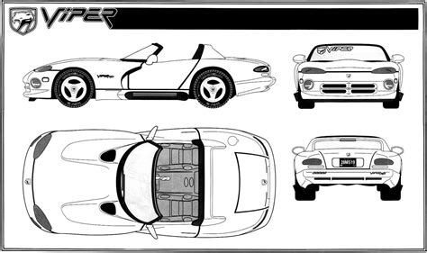 1991 Dodge Viper Coupe Blueprints Free Outlines