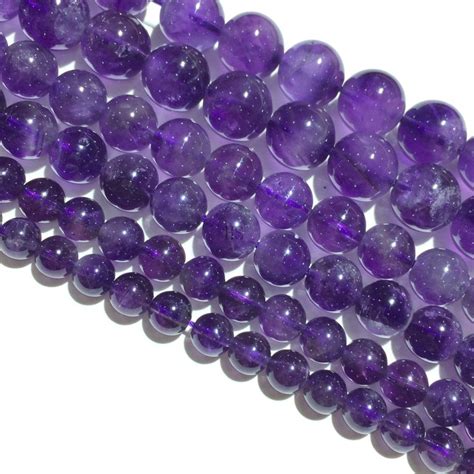Natural Amethyst Round Beads Healing And Energy Gemstone Loose Etsy