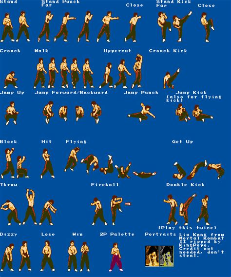 Nes Mortal Kombat Ii Bootleg Liu Kang The Spriters Resource
