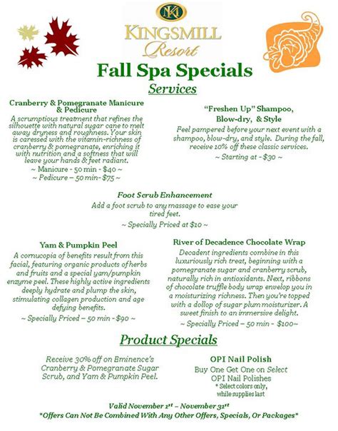Check Out Our Fall Spa Specials Indulge In A Cranberry An Flickr