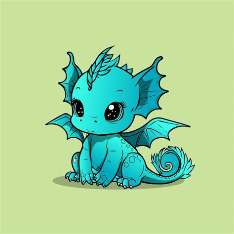 Cute Chibi Dragon Vectors In Cartoon Style Of Cute For Illustration