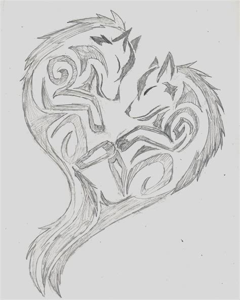 Wolf Tribal Heart By Wolfhappy On Deviantart Tribal Drawings Tribal