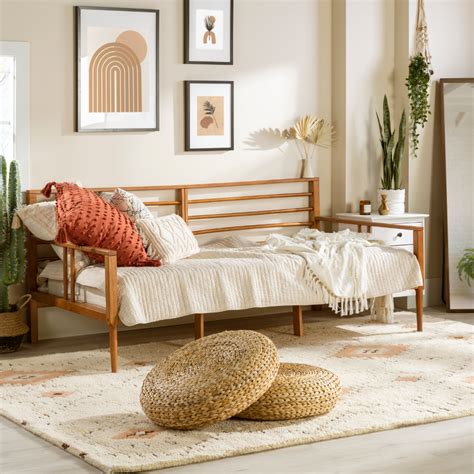 Solid Wood Spindle Daybed Room Inspiration Bedroom Boho Bedroom Decor Warm Bedroom
