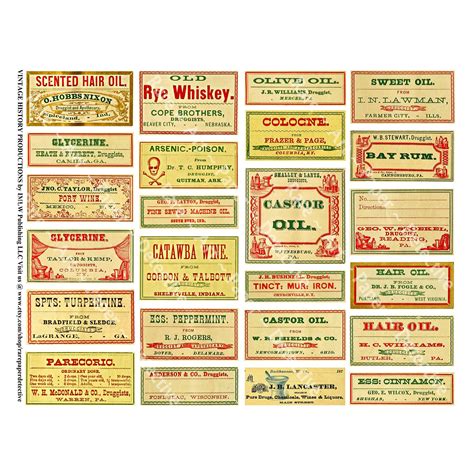 Druggist Art Paper Labels Printed Sheet Vintage Apothecary Etsy