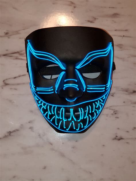 Purge Smiley Cosplay Halloween Glow Mask Neon Culture