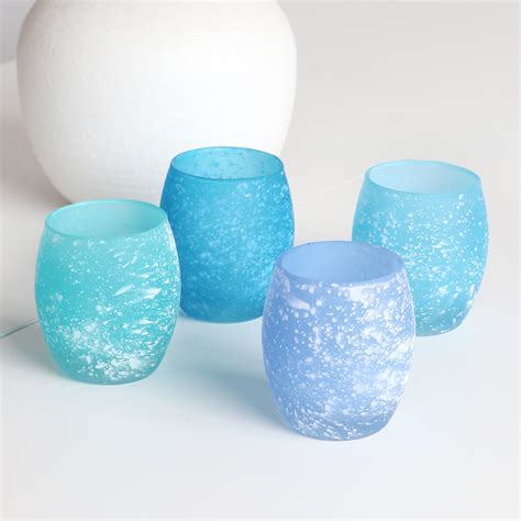 Cylinder Ocean Style Blue Glass Candle Holder For Wedding High Quality Wedding Candle Holder