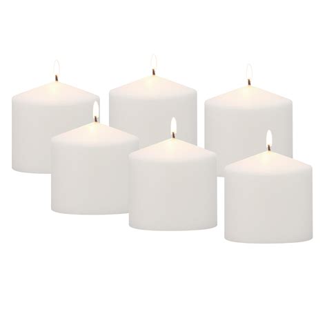 3 X 3 Unscented White Pillar Candles Set Of 6 Stonebriar Collection