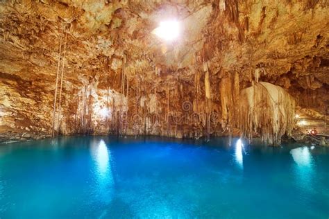 Cenote Xkeken Sinkhole In Valladolid Mexico Stock Photo Image Of