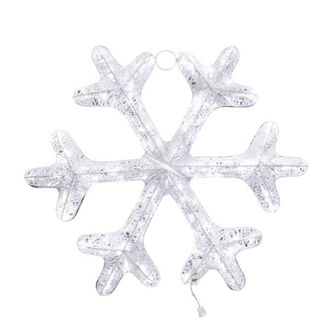 Home Accents Holiday 3 Ft Led Twinkling Tinsel Snowflake Cool White Led