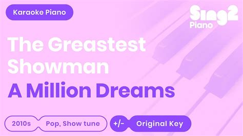 A Million Dreams Karaoke The Greatest Showman Karaoke Piano Youtube