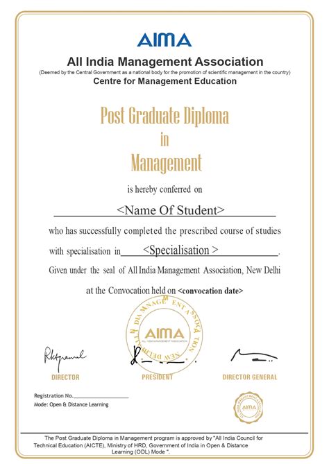Post Graduate Diploma In Management Pg Courses Aima