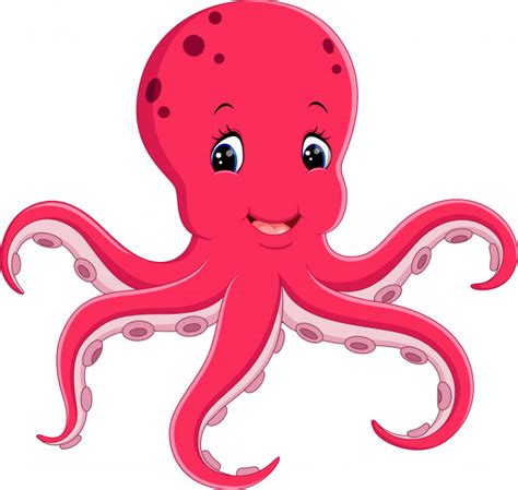 Illustration Of Cute Octopus Cartoon Vector Premium Download