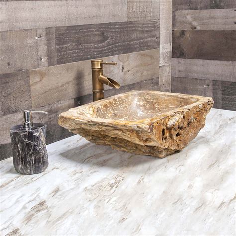 Petrified Wood Stone Vessel Sink Bathroom Decora Loft