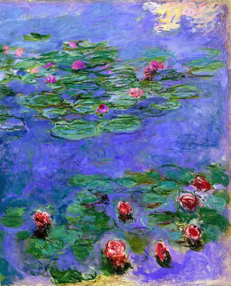 Monet designed these expressly in order to create a subtle interplay play of light and shadows, and painted them at different times of day for his celebrated nympheas series. ART & ARTISTS: Claude Monet - part 24 1897 - 1922 Water Lilies