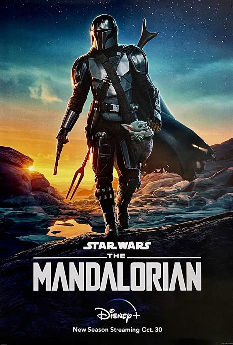 original star wars the mandalorian poster grogu bounty hunter