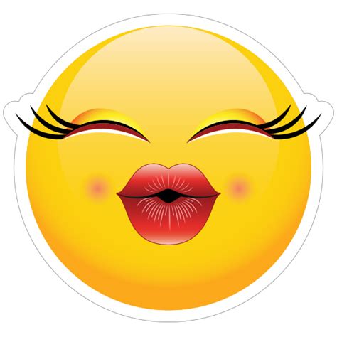Cute Puckered Lips Emoji Sticker