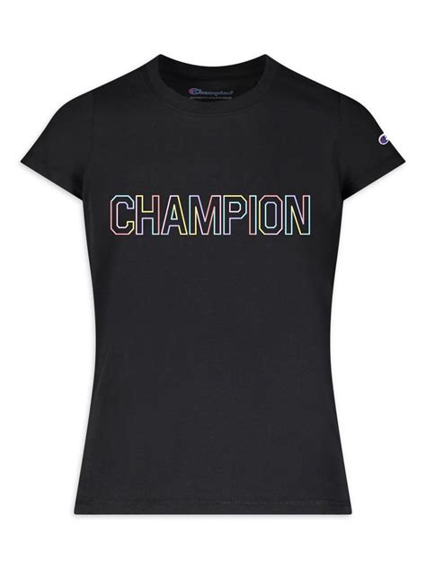 Champion Girls Classic Graphic Logo Active T Shirt Sizes 7 16