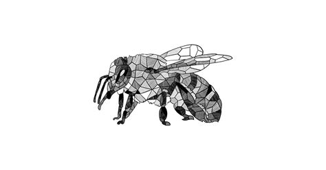 Honey Bee Geometric Sketch Art Honey Bee Tapestry Teepublic