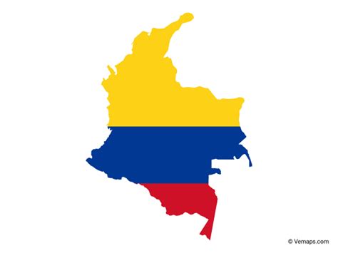Flag Map Of Colombia Free Vector Maps Colombia Map Map Vector Flag