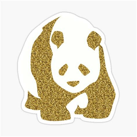 Golden Glitter Panda Sticker For Sale By Limitlezz Redbubble
