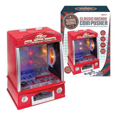 Global Gizmos Battery Operated Mini Arcade Coin Pusher With Lights And