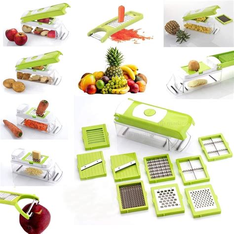 Green Plastic And Stainless Steel 12 In 1 Multi Purpose Vegetable