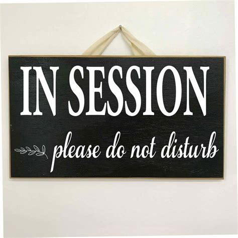 In Session Please Do Not Disturb Sign Wood Therapy Spa Decor Door