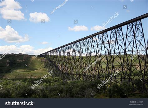 North Americas Longest And Tallest High Level Train Bridge Stock Photo