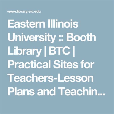 Eastern Illinois University Booth Library Btc Practical Sites