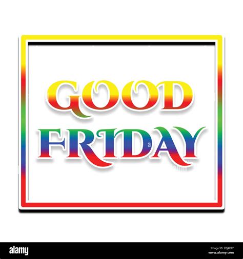 Good Friday Colored Text On A White Background Vector Illustration