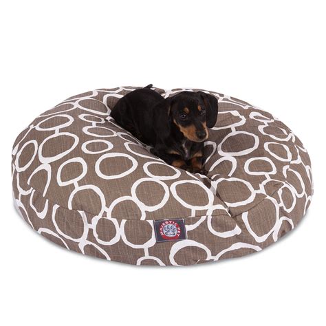 Majestic Pet Fusion Round Dog Bed Cotton Twill Removable Cover Mocha