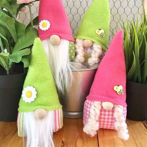 Springtime Brights Gnome Set Of 4 Etsy Etsy Easter Crafts