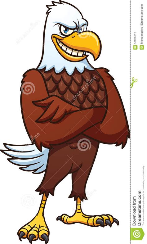 Cartoon Bald American Eagle Stock Vector Illustration Of
