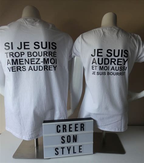 Duo Tee Shirt Personnalisé Pour Couple Si Je Suis Trop Etsy