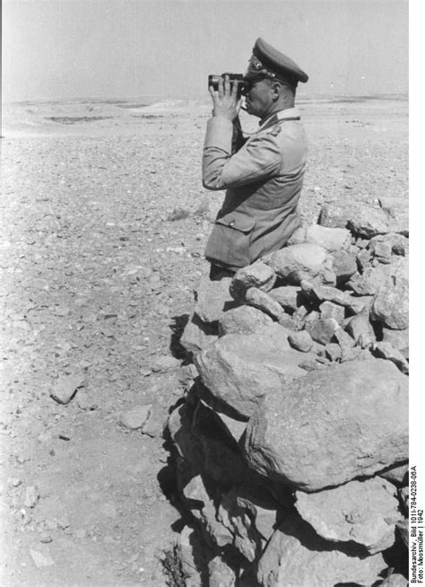 Photo Colonel General Erwin Rommel Observing The Field With
