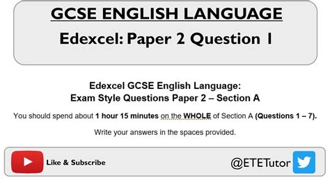 In september i went to a italian. GCSE English Language Paper 2 Section A: Question 1 - Edexcel - REVISION 2017 - YouTube