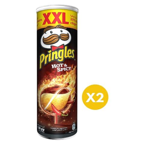 Buy Pringles Hot And Spicy Flavored Chips 200 Grams Pack Of 2 Cans Online