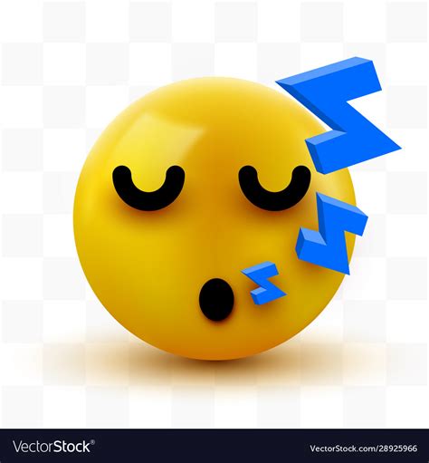 Emoji Yellow Sleeping Face Cute Sleeping Emoticon Vector Image