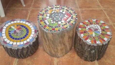 Mosaic Tree Stump Mosaic Crafts Mosaic Art Mosaic Projects