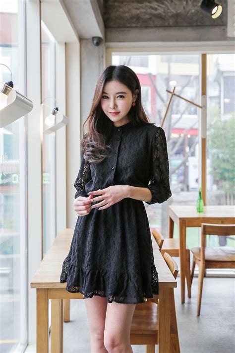 laced buttonup dress ropa de vestir mujer moda estilo moda koreana