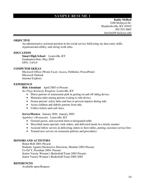 Samples Of Resumes For High School Students Poretguide