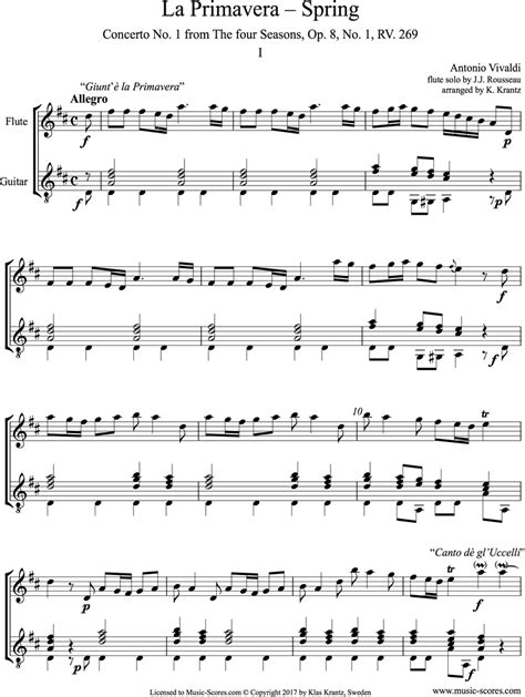 Vivaldi Op8 No1 The Four Seasons Spring 1st Mt Flute Guitar